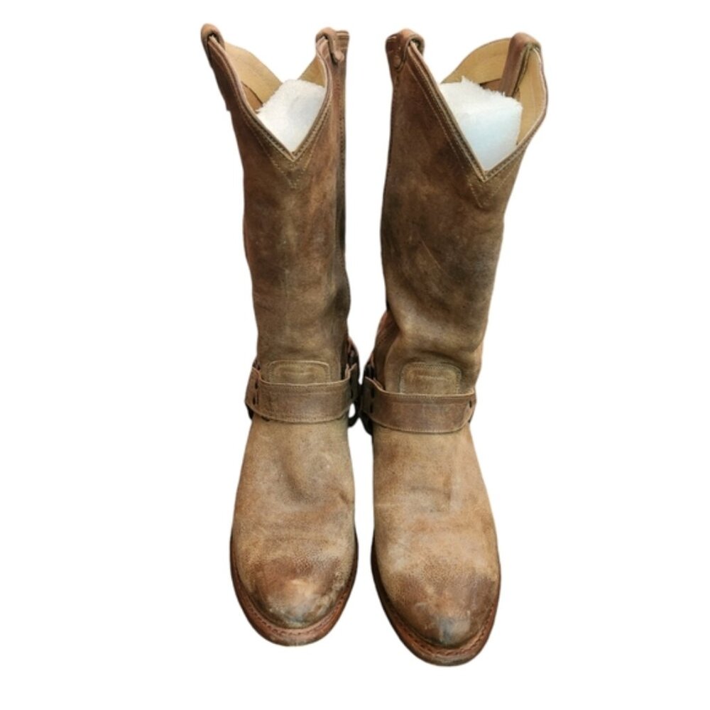 Frye Brown Leather Wyatt Harness Mid Calf boots size 9 B